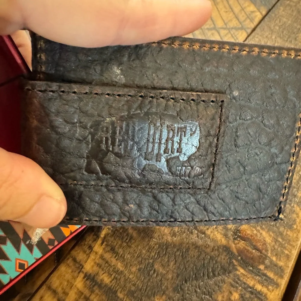 Red Dirt Hat Dark Brown Leather Wallet w/Money Clip